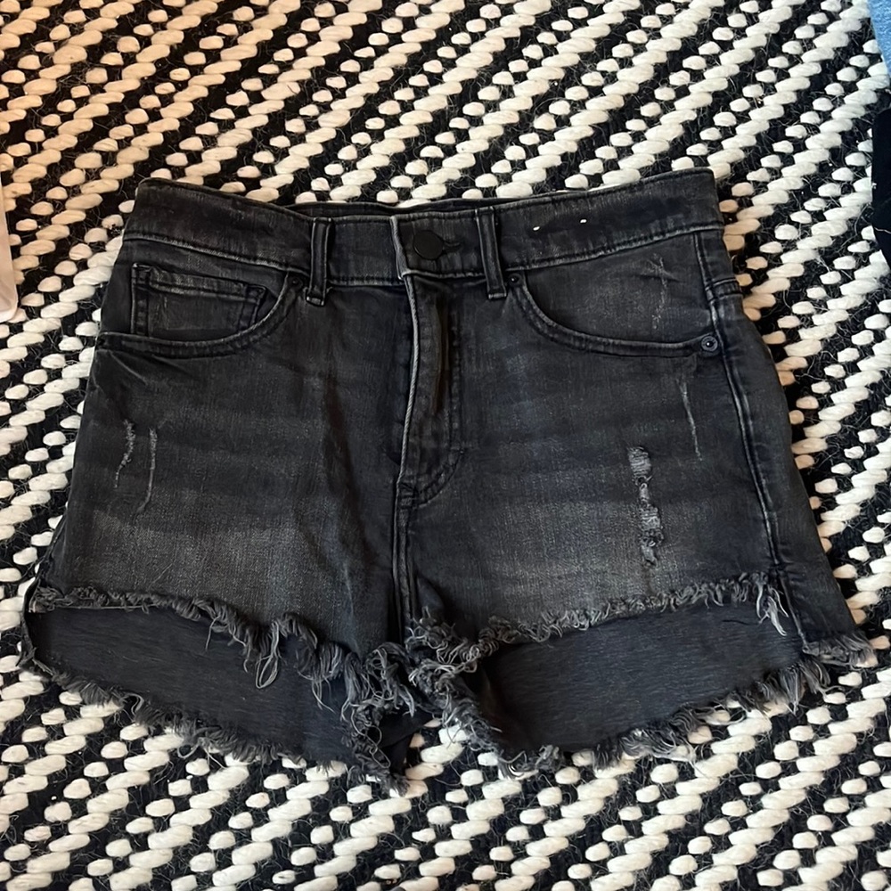 Express Distressed Black denim shorts
